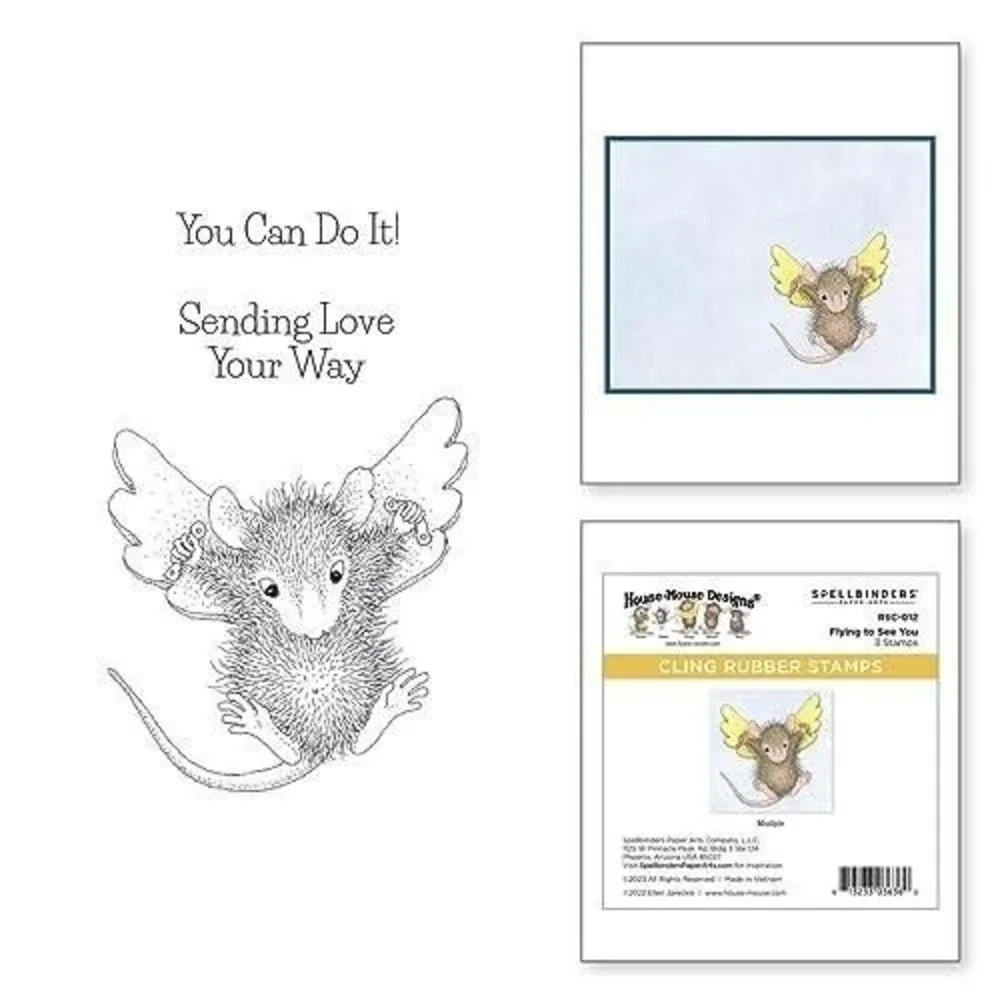 Spellbinders‎ House-Mouse Designs Flying to See You Cling Rubber Stamps RSC-012